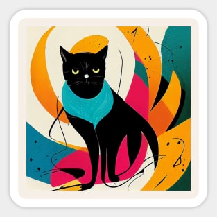 Abstract Cat Sticker